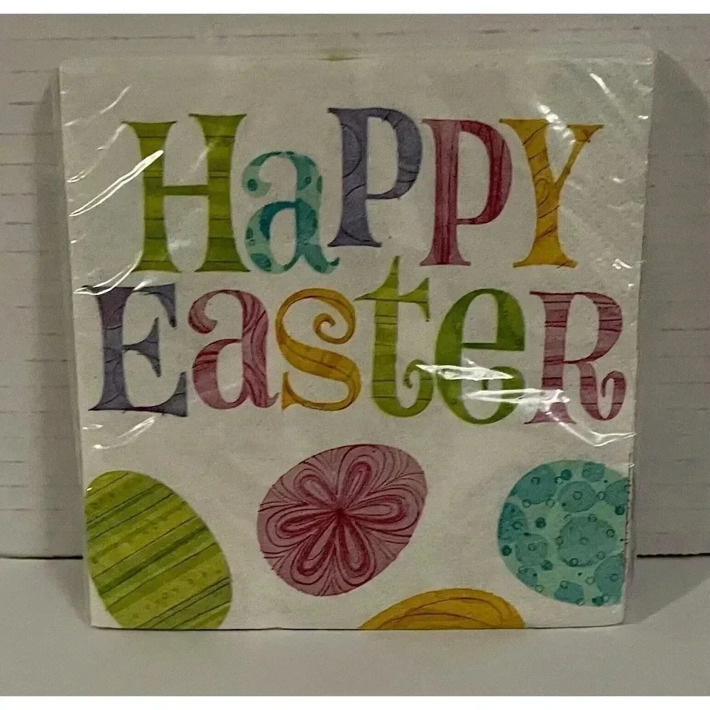 Happy Easter‎ Paper Cocktail Beverage Napkins 18 Count Triple-Ply 5”x5”